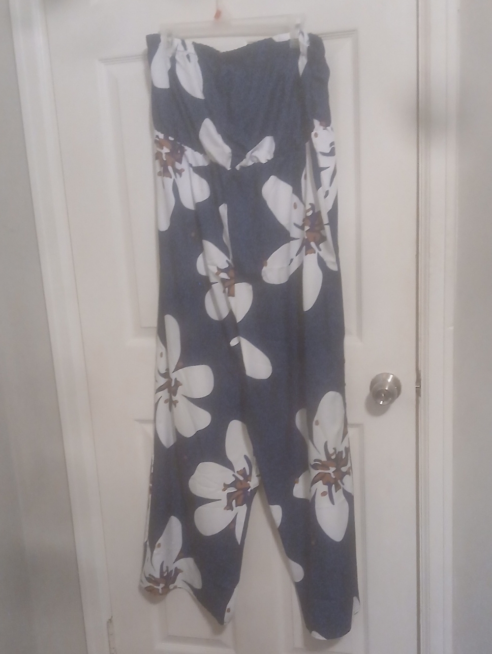 Strapless Navy Floral Jumpsuit